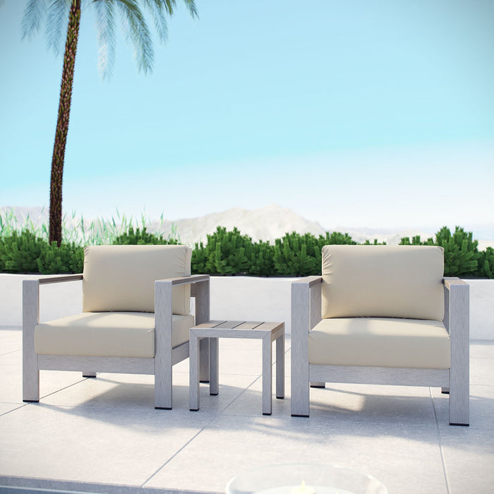 Shore 3 Piece Outdoor Patio Aluminum Set