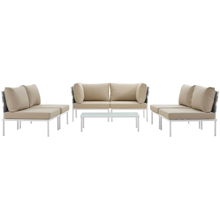 Harmony 7 Piece Outdoor Patio Aluminum Sectional Sofa Set