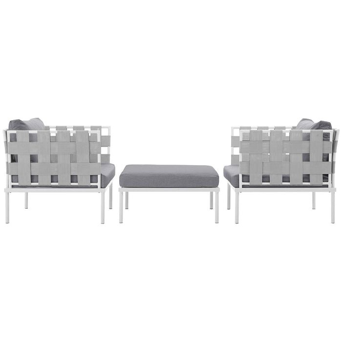 Harmony 3 Piece Outdoor Patio Aluminum Sectional Sofa Set