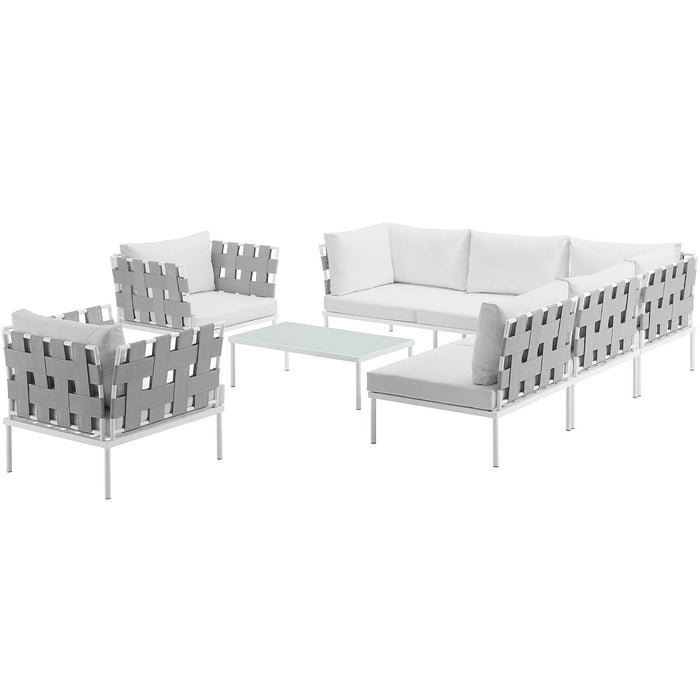 Harmony 8 Piece Outdoor Patio Aluminum Sectional Sofa Set