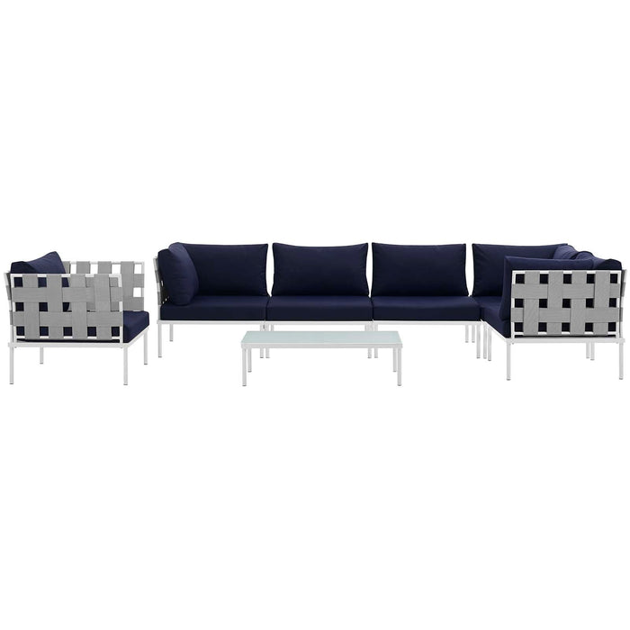 Harmony 7 Piece Outdoor Patio Aluminum Sectional Sofa Set