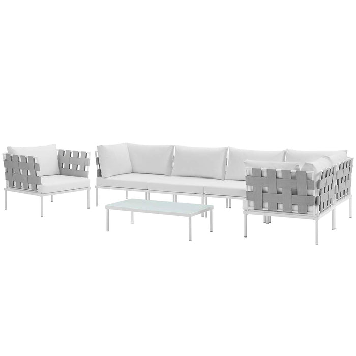 Harmony 7 Piece Outdoor Patio Aluminum Sectional Sofa Set