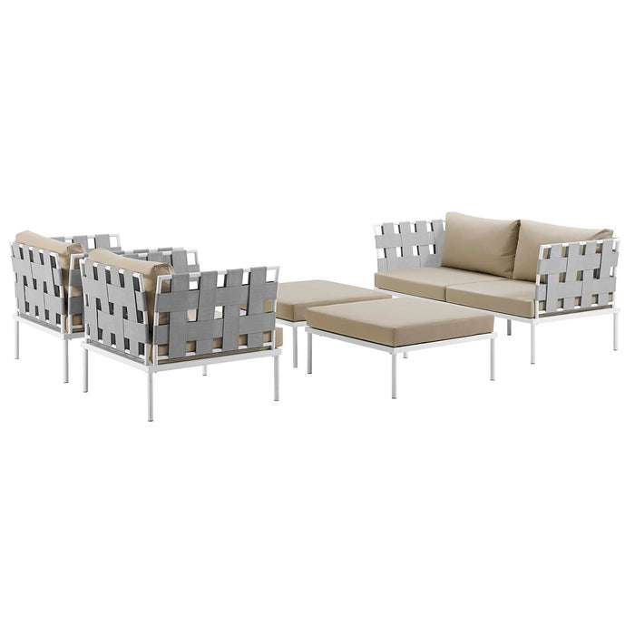 Harmony 5 Piece Outdoor Patio Aluminum Sectional Sofa Set