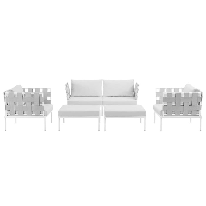 Harmony 5 Piece Outdoor Patio Aluminum Sectional Sofa Set