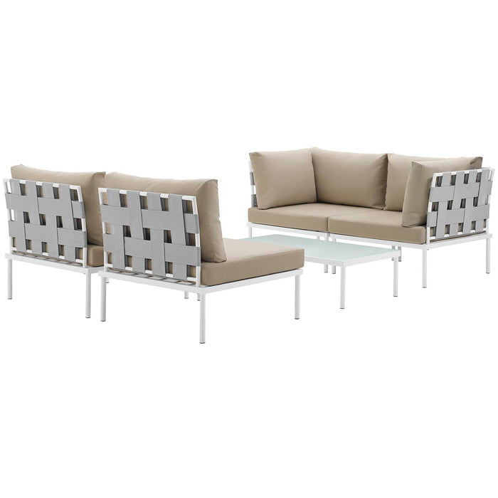 Harmony 5 Piece Outdoor Patio Aluminum Sectional Sofa Set