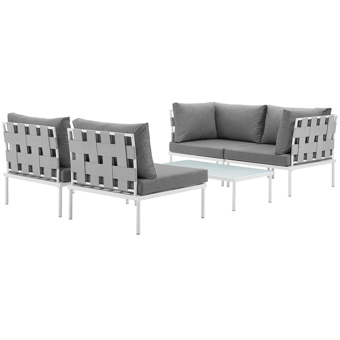 Harmony 5 Piece Outdoor Patio Aluminum Sectional Sofa Set