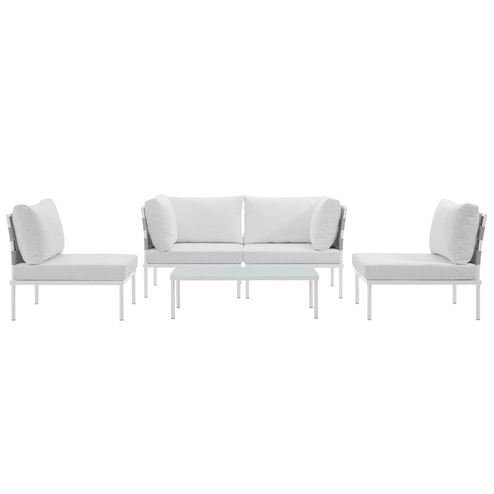 Harmony 5 Piece Outdoor Patio Aluminum Sectional Sofa Set