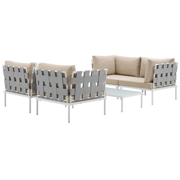 Harmony 5  Piece Outdoor Patio Aluminum Sectional Sofa Set