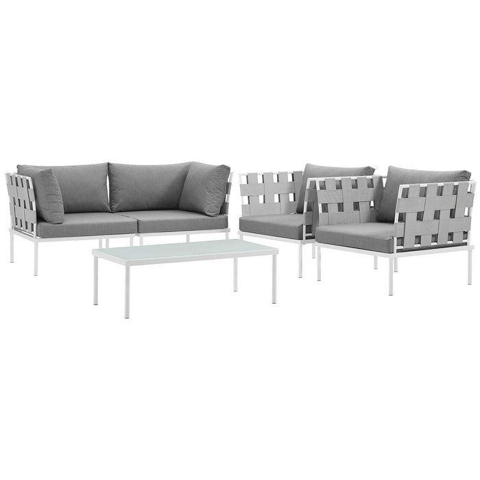 Harmony 5  Piece Outdoor Patio Aluminum Sectional Sofa Set