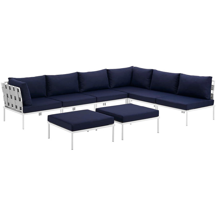 Harmony 8 Piece Outdoor Patio Aluminum Sectional Sofa Set