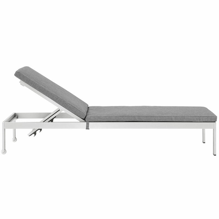 Shore Outdoor Patio Aluminum Chaise with Cushions