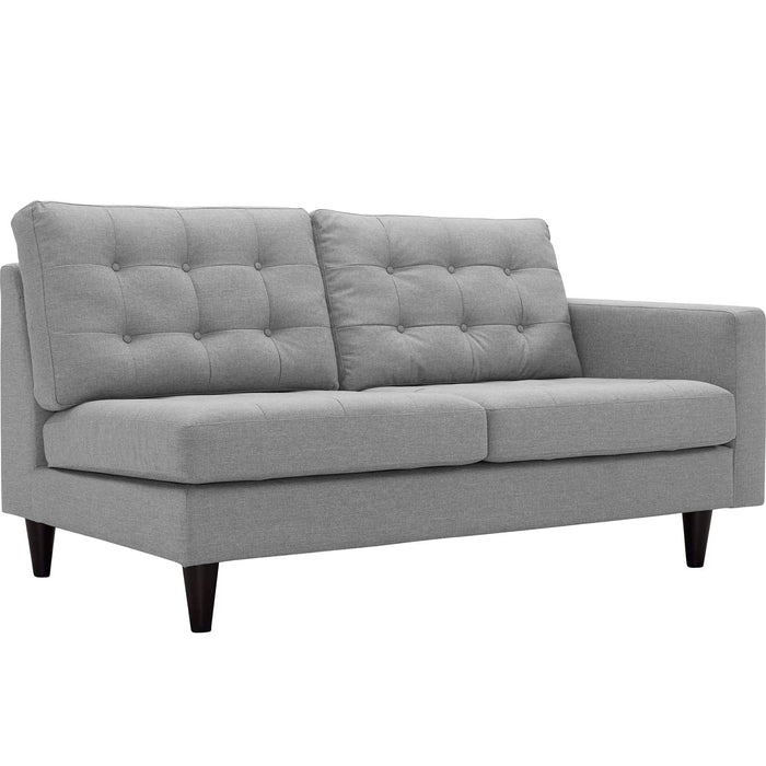 Empress 2 Piece Upholstered Fabric Left Facing Bumper Sectional