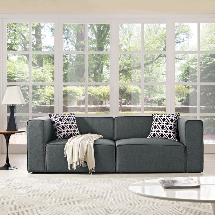 Mingle 2 Piece Upholstered Fabric Sectional Sofa Set