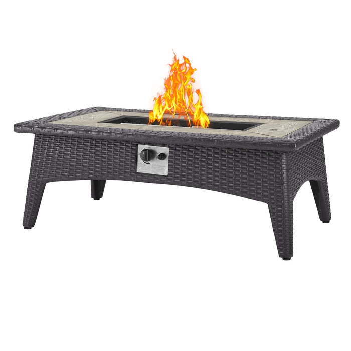 Splendor 43.5" Rectangle Outdoor Patio Fire Pit Table