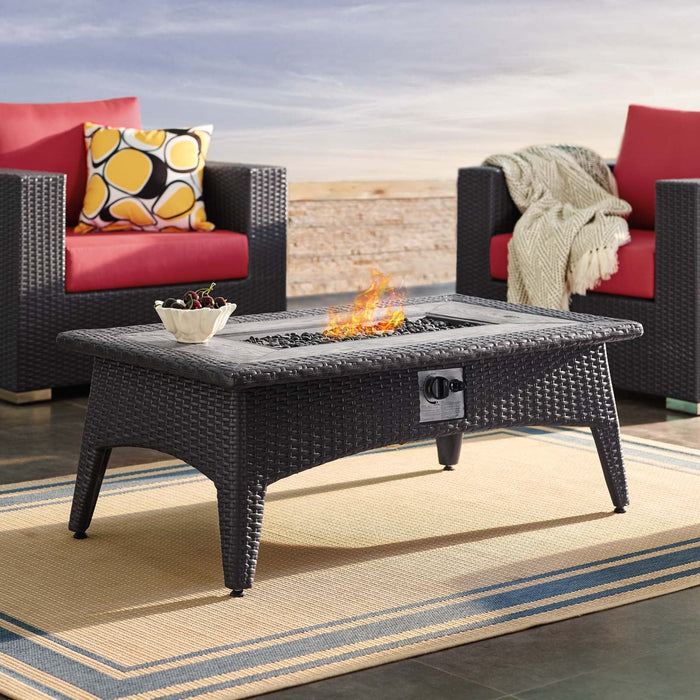 Splendor 43.5" Rectangle Outdoor Patio Fire Pit Table