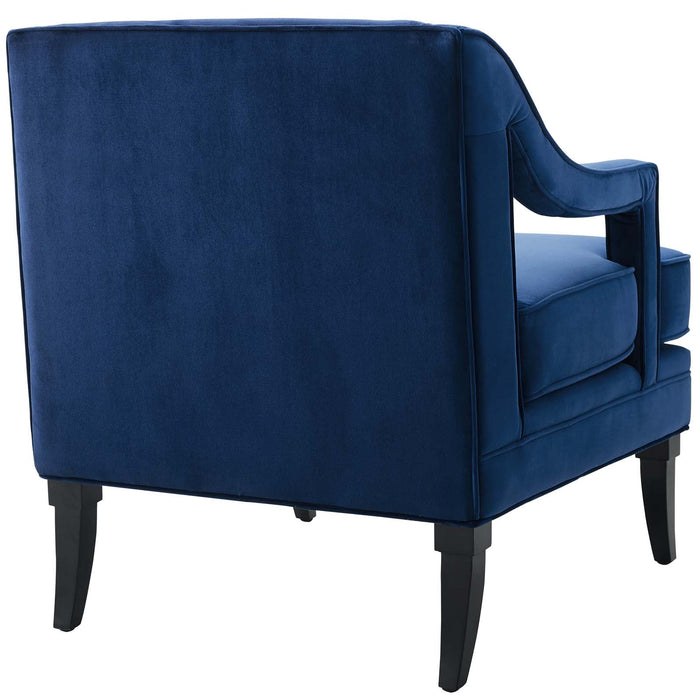 Concur Button Tufted Performance Velvet Armchair