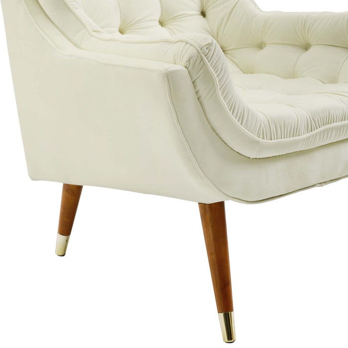 Suggest Button Tufted Performance Velvet Lounge Chair