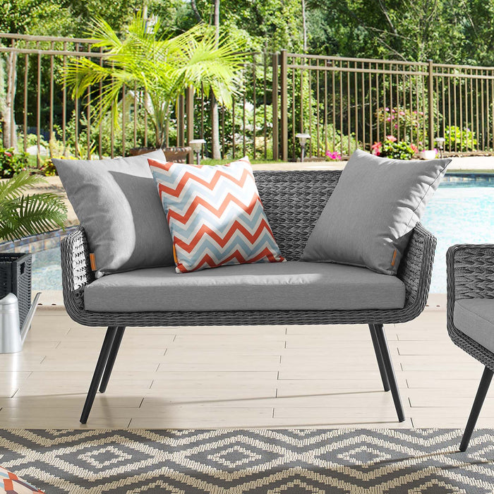 Endeavor Outdoor Patio Wicker Rattan Loveseat