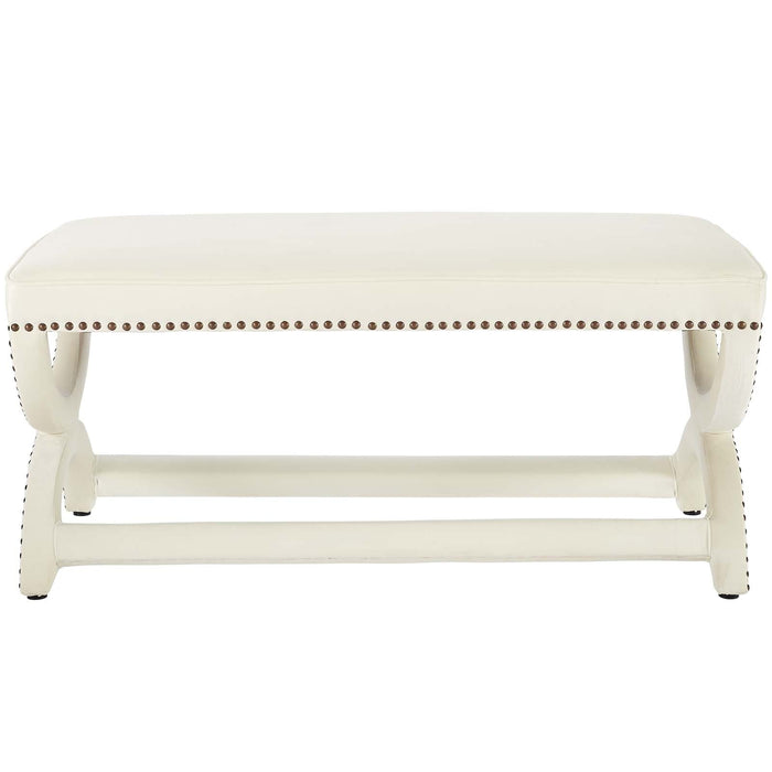 Expound Upholstered Nailhead Trim Performance Velvet Bench