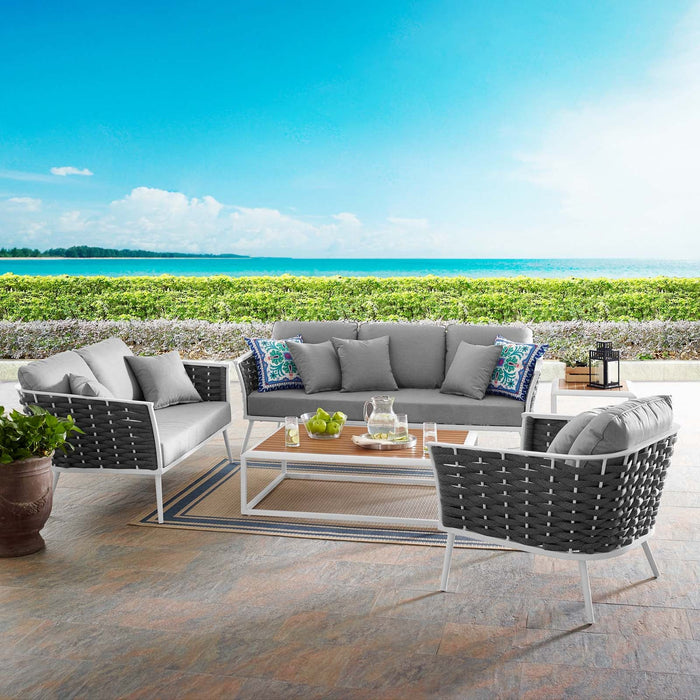 Stance 6 Piece Outdoor Patio Aluminum Sectional Sofa Set