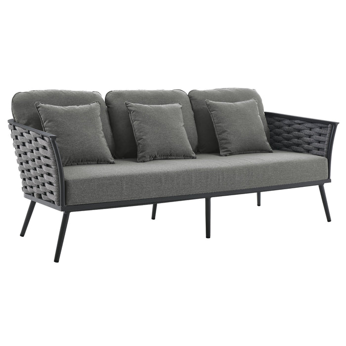 Stance 4 Piece Outdoor Patio Aluminum Sectional Sofa Set