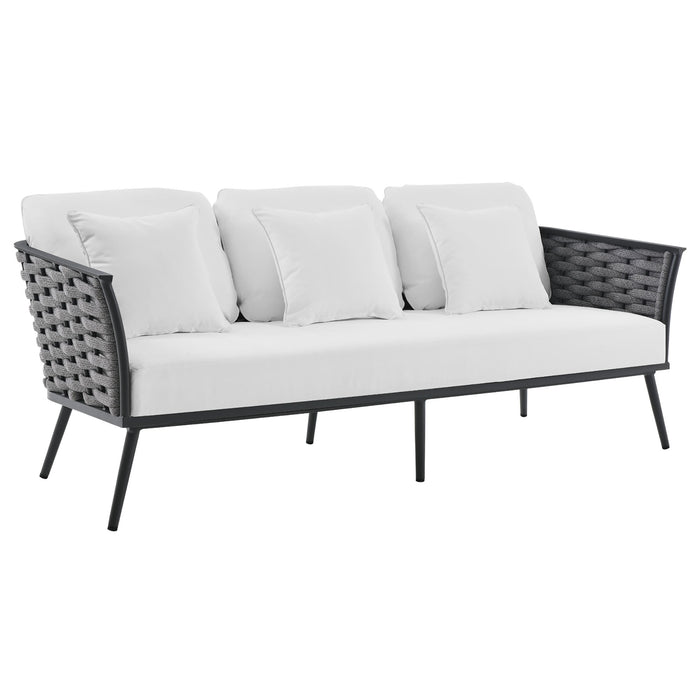 Stance 4 Piece Outdoor Patio Aluminum Sectional Sofa Set