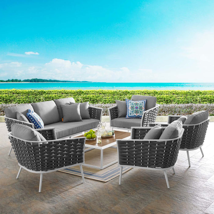 Stance 6 Piece Outdoor Patio Aluminum Sectional Sofa Set