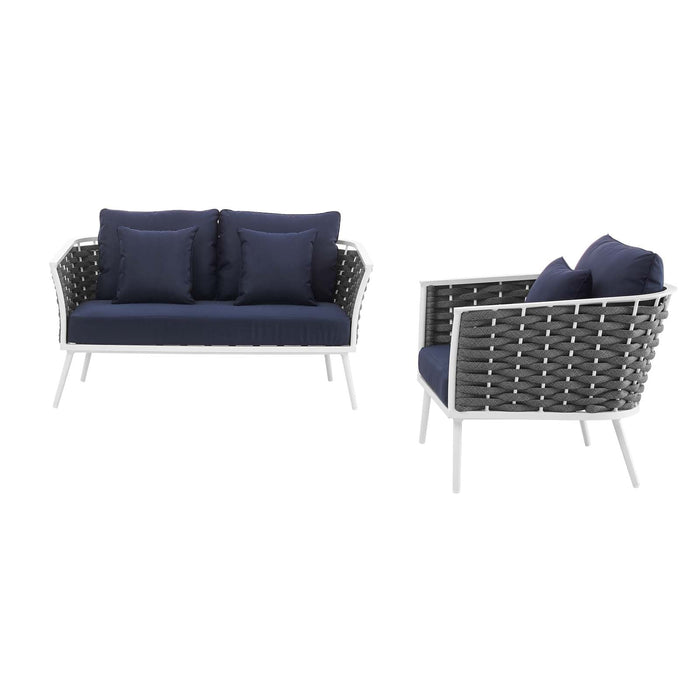 Stance 2 Piece Outdoor Patio Aluminum Sectional Sofa Set