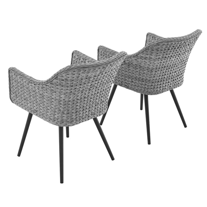 Endeavor Dining Armchair Outdoor Patio Wicker Rattan Set of 2