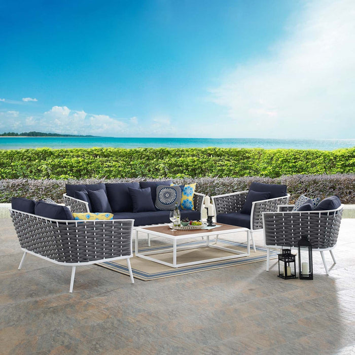 Stance 5 Piece Outdoor Patio Aluminum Sectional Sofa Set