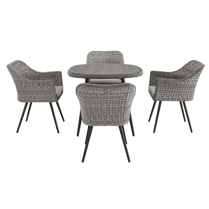 Endeavor 5 Piece Outdoor Patio Wicker Rattan Dining Set