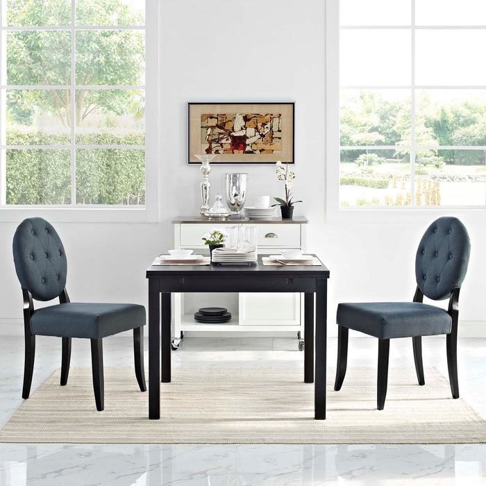 Button Dining Side Chair Upholstered Fabric Set of 2