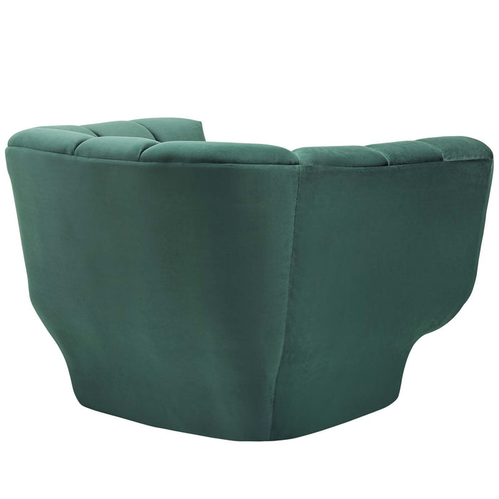 Entertain Vertical Channel Tufted Performance Velvet Armchair