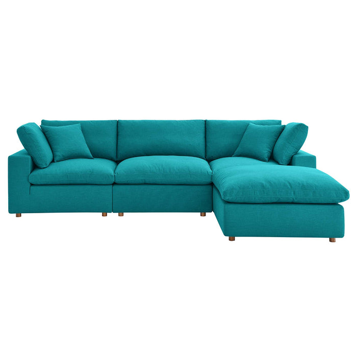 Commix Down Filled Overstuffed 4 Piece Sectional Sofa Set