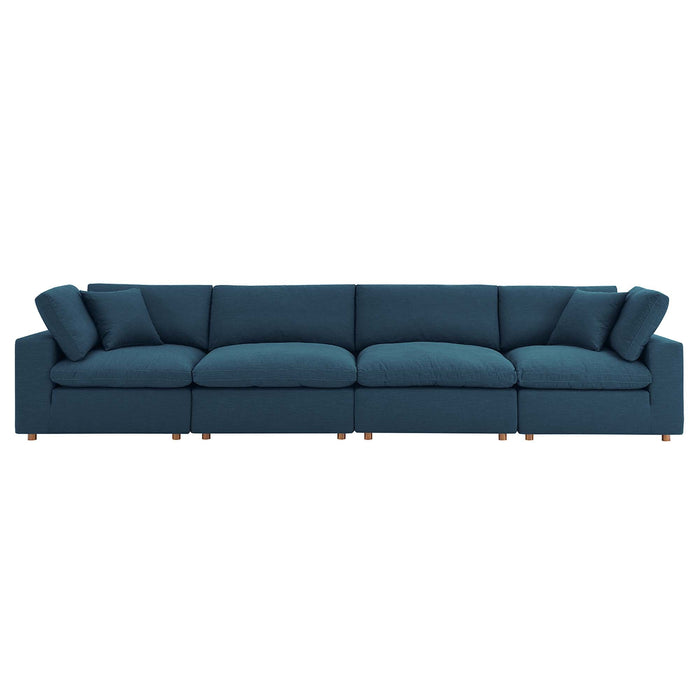 Commix Down Filled Overstuffed 4 Piece Sectional Sofa Set