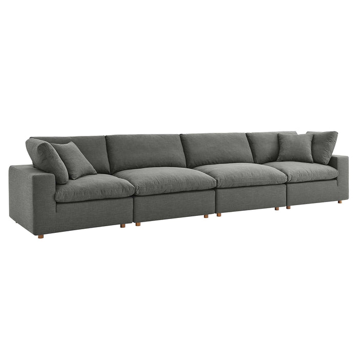 Commix Down Filled Overstuffed 4 Piece Sectional Sofa Set