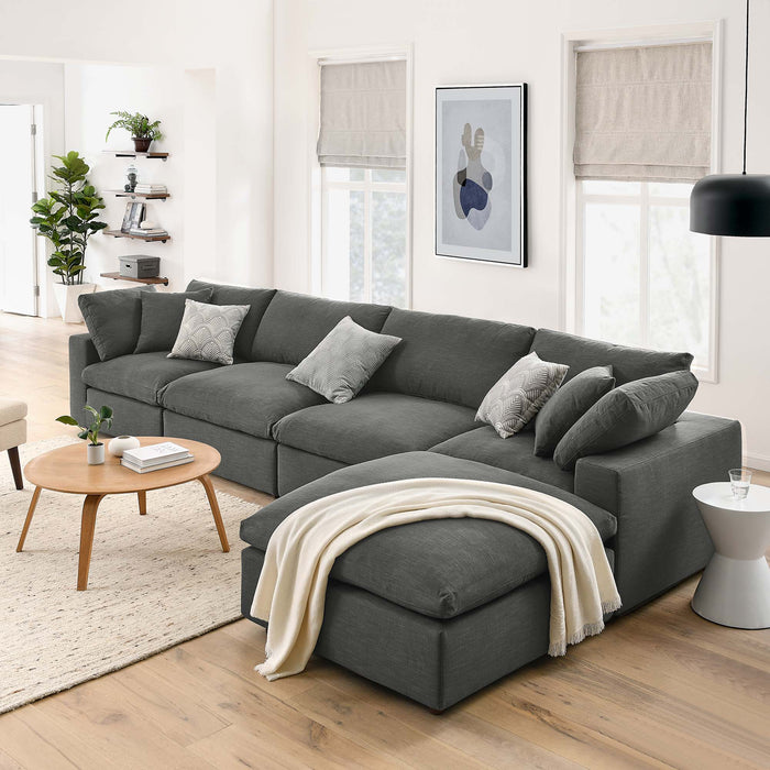 Commix Down Filled Overstuffed 5 Piece Sectional Sofa Set