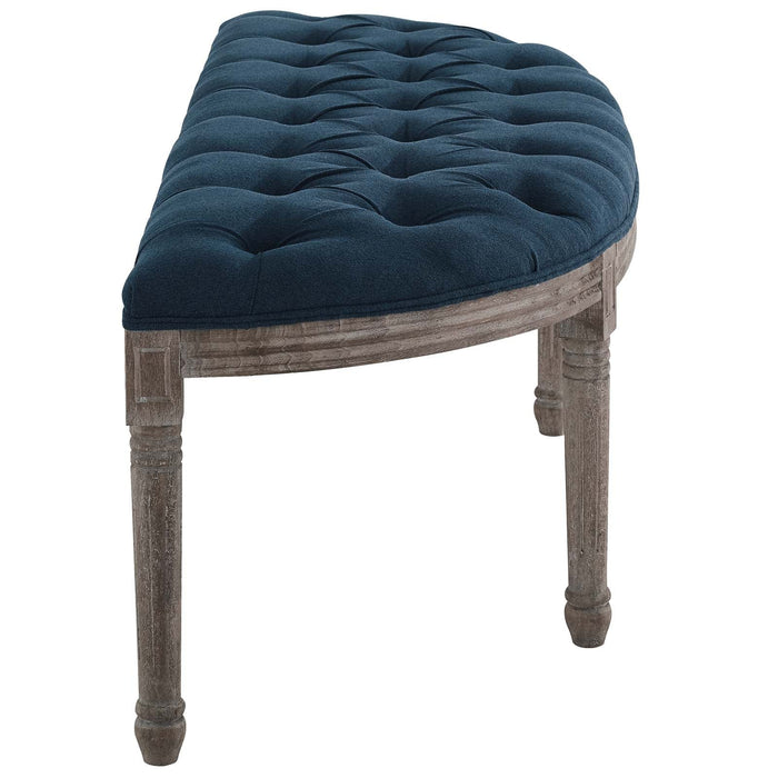 Esteem Vintage French Upholstered Fabric Semi-Circle Bench