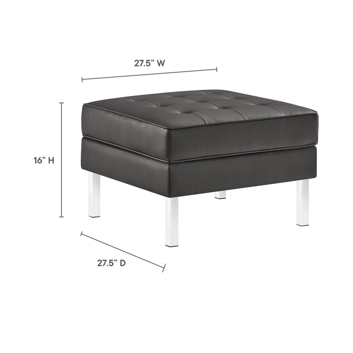 Loft Tufted Vegan Leather Ottoman