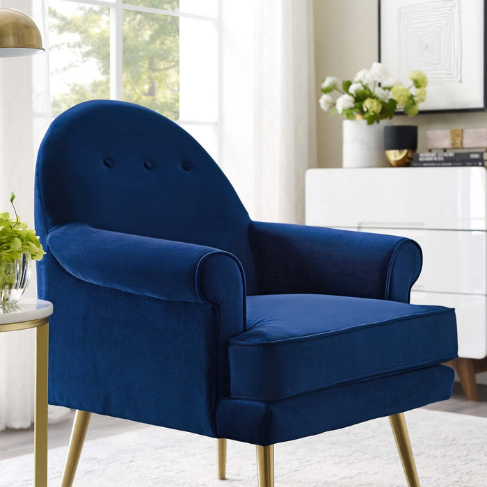 Revive Tufted Button Accent Performance Velvet Armchair