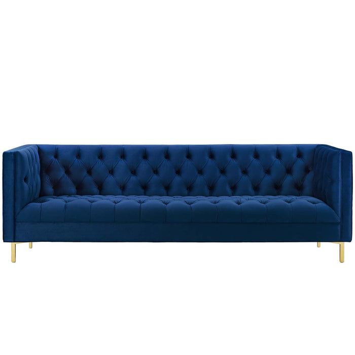 Delight Tufted Button Performance Velvet Sofa