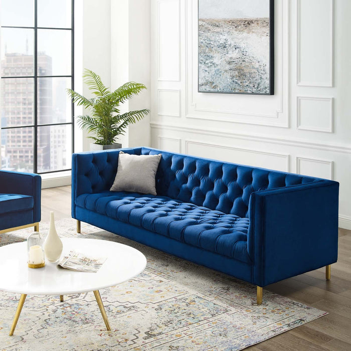 Delight Tufted Button Performance Velvet Sofa