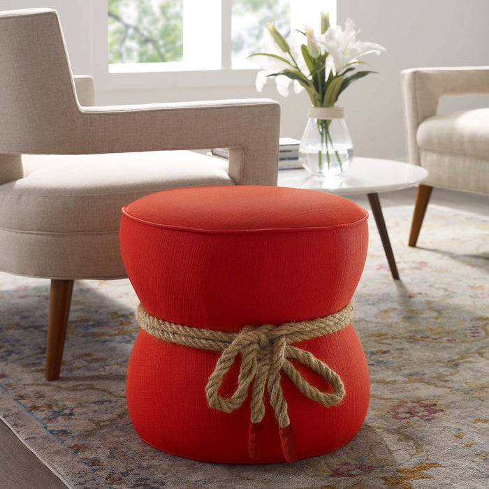 Beat Nautical Rope Upholstered Fabric Ottoman