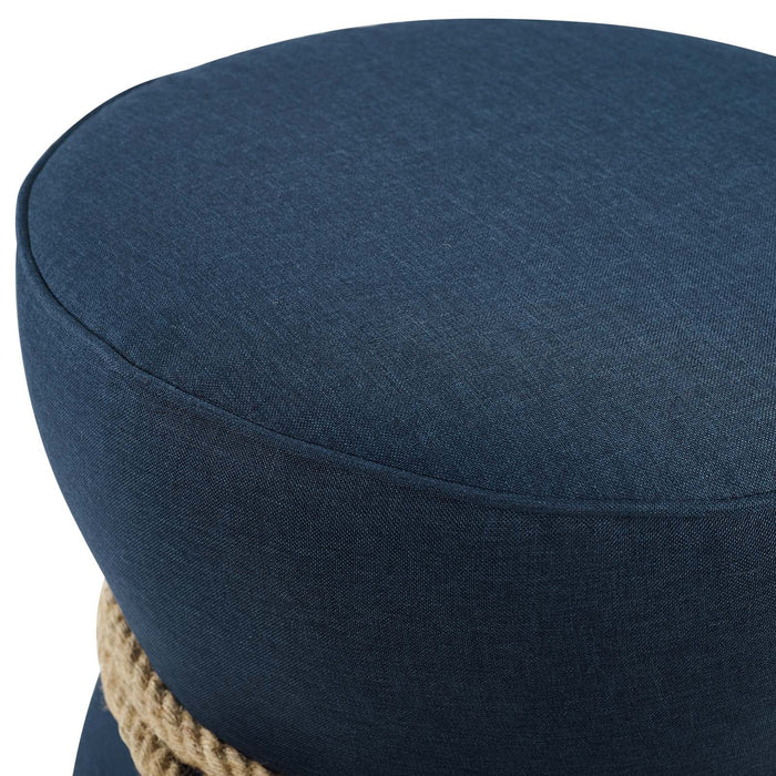 Beat Nautical Rope Upholstered Fabric Ottoman