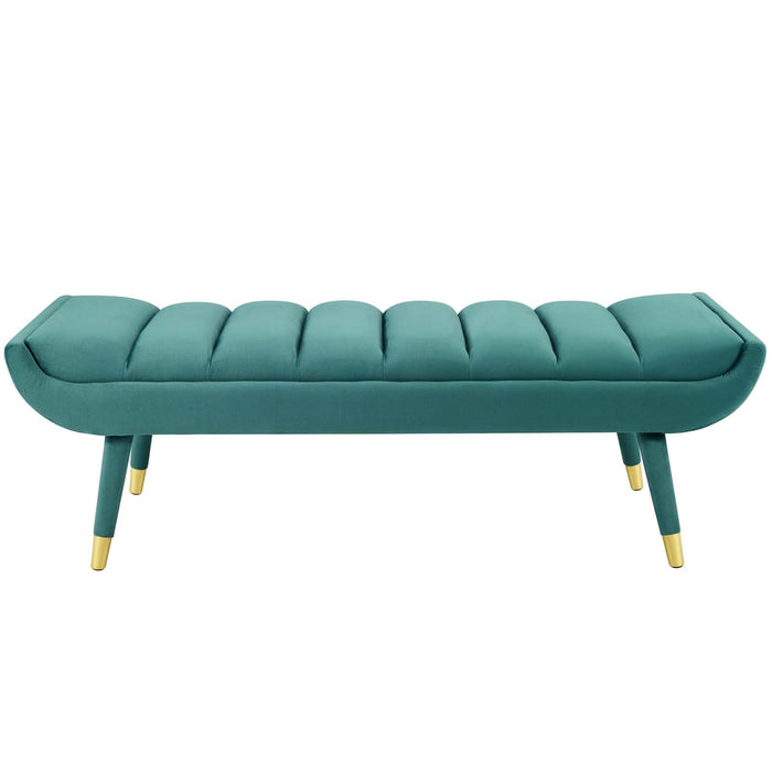 Guess Channel Tufted Performance Velvet Accent Bench