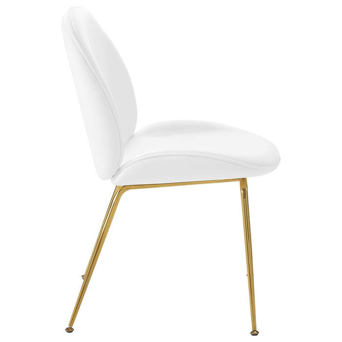 Scoop Gold Stainless Steel Leg Performance Velvet Dining Chair