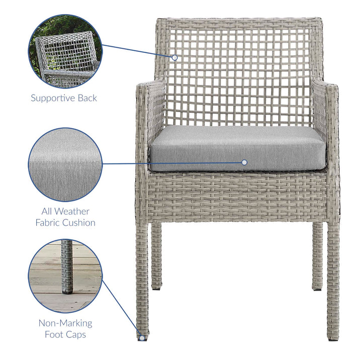 Aura Dining Armchair Outdoor Patio Wicker Rattan Set of 4