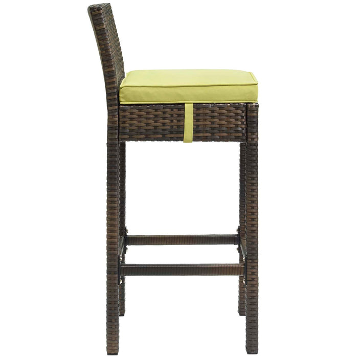 Conduit Bar Stool Outdoor Patio Wicker Rattan Set of 4