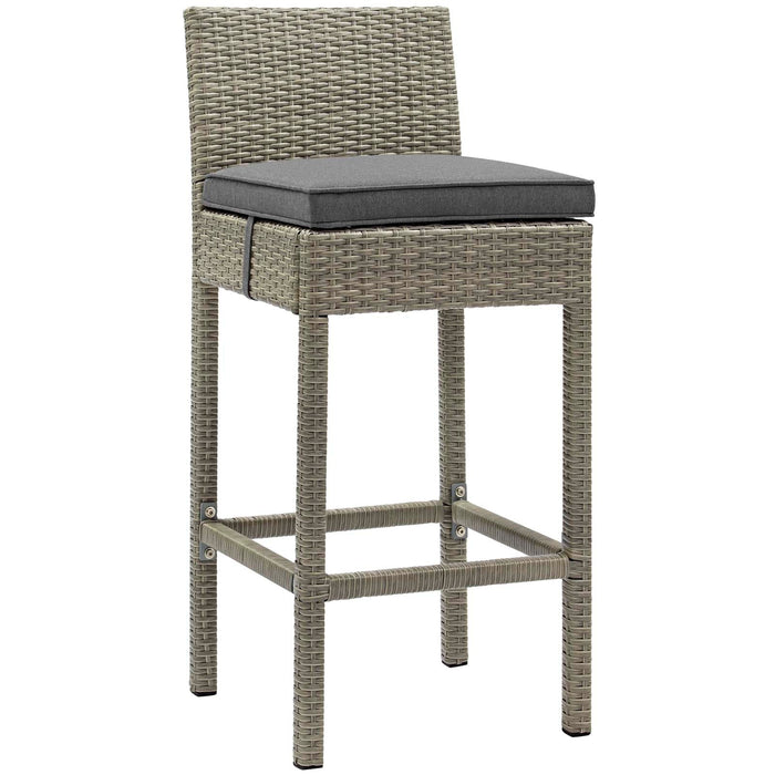 Conduit Outdoor Patio Wicker Rattan Bar Stool Set of 4