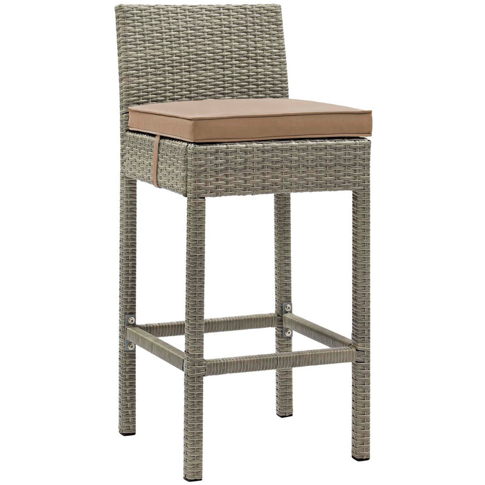 Conduit Outdoor Patio Wicker Rattan Bar Stool Set of 4